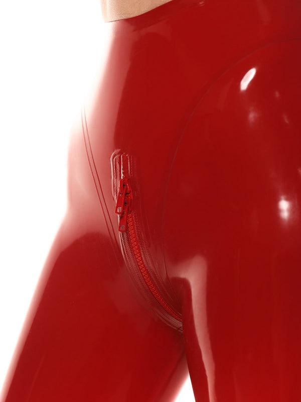ZASUWA Female Glossy Faux Leather Zipper Leggings