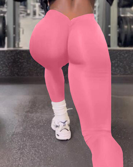 ZASUWA Female Scrunch Bum Deep V Back Leggings