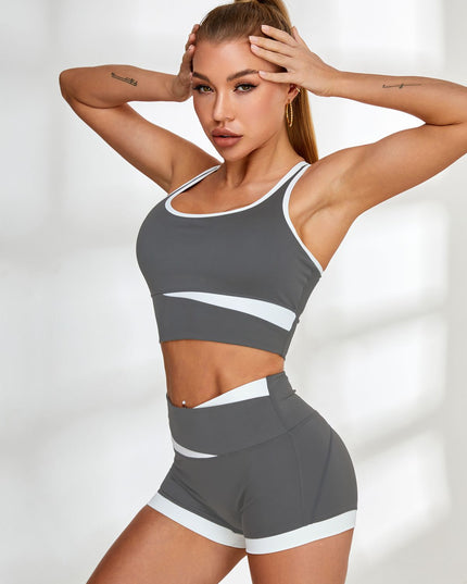 ZASUWA Female Contrast Color Cross Back Sports Bras