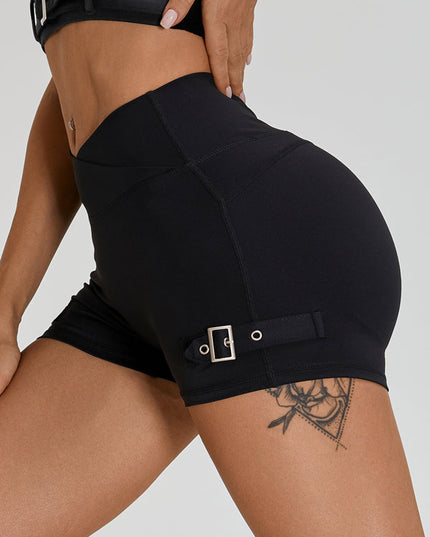 ZASUWA Female Button V-shape Waist Cargo Style Shorts