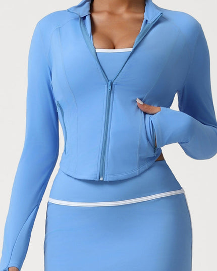 ZASUWA Female Basic Zipper Pocket Jacket