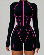 Deep Pink / S / Long Sleeves Romper