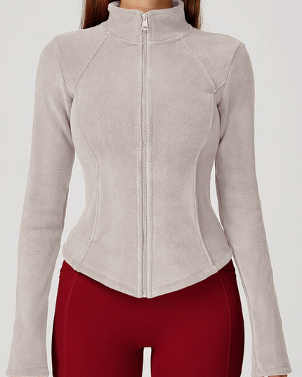 ZASUWA Female Pocket Zipper Fleece Jacket