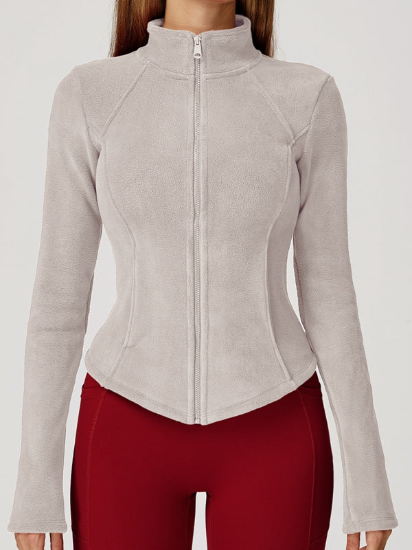 ZASUWA Female Pocket Zipper Fleece Jacket