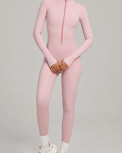 ZASUWA Female Sexy Zipper Fleece Jumpsuit