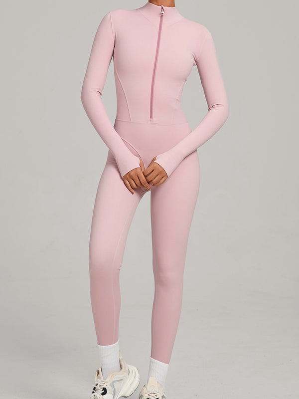 ZASUWA Female Sexy Zipper Fleece Jumpsuit