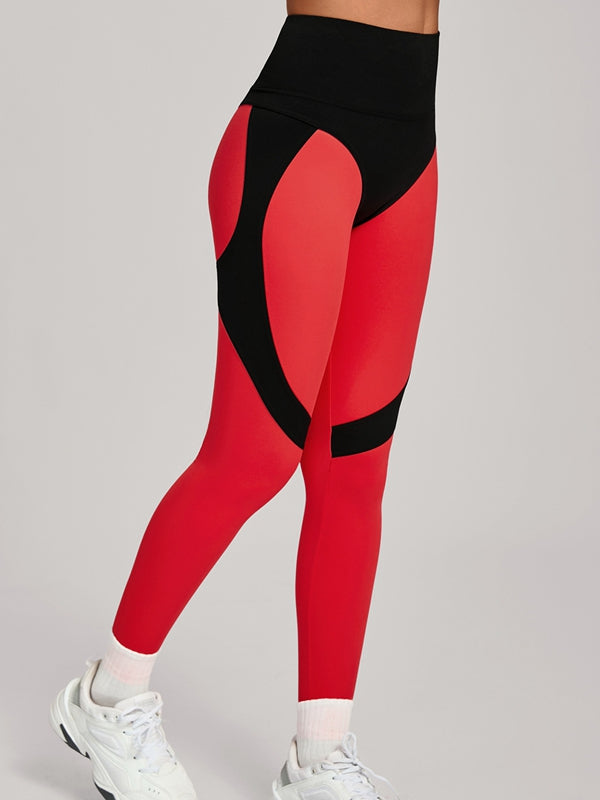 ZASUWA Female Contrast Color Push Up Yoga Leggings