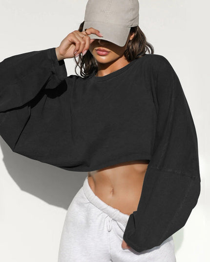 ZASUWA Female Casual Cropped Hoodie