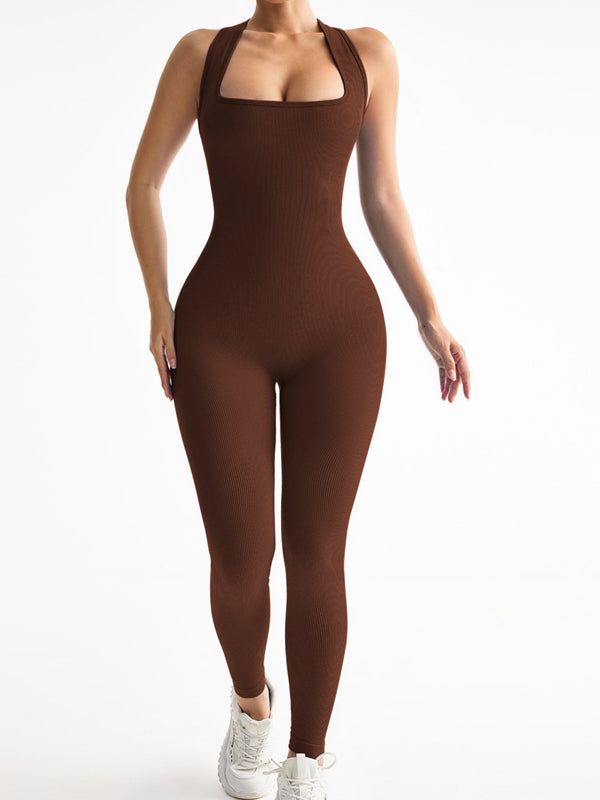 ZASUWA Female Cross Back Ribbed Jumpsuit