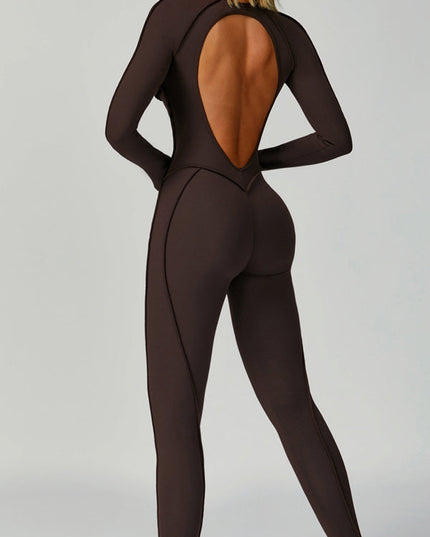 ZASUWA Female Heart Backless Long Sleeves Jumpsuit