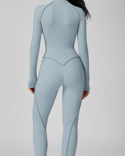 ZASUWA Female Sexy Zipper Stitch Performance Jumpsuit