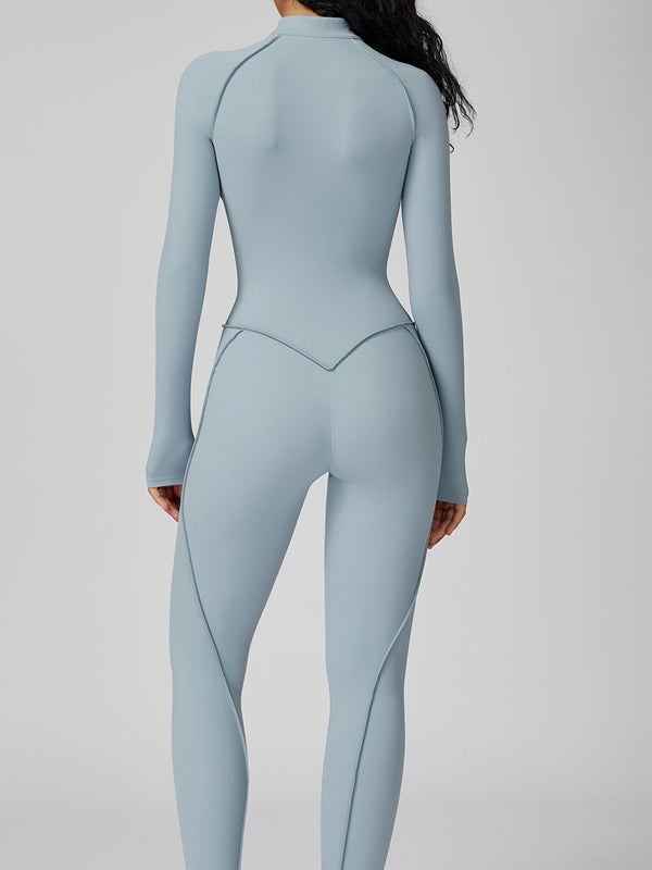 ZASUWA Female Sexy Zipper Stitch Performance Jumpsuit