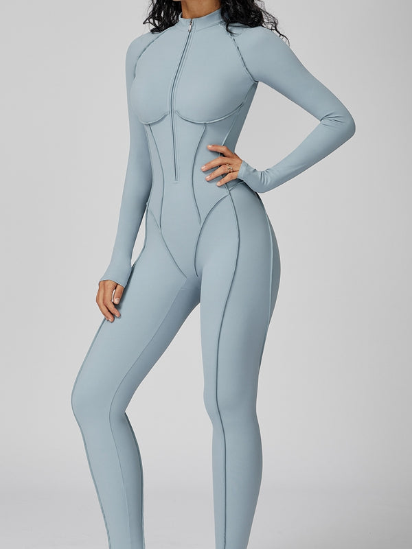 ZASUWA Female Sexy Zipper Stitch Performance Jumpsuit