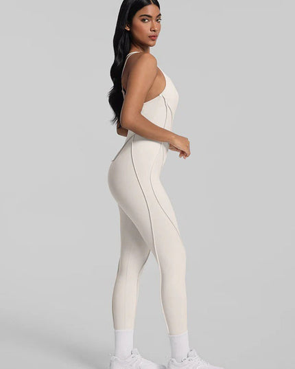 ZASUWA Female Sexy Cross Backless Stitch Performance Jumpsuit