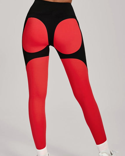 ZASUWA Female Contrast Color Push Up Yoga Leggings