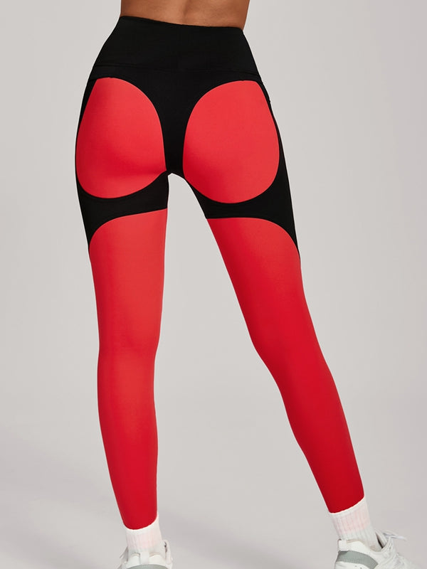 ZASUWA Female Contrast Color Push Up Yoga Leggings