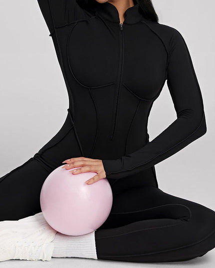 ZASUWA Female Sexy Zipper Stitch Performance Jumpsuit