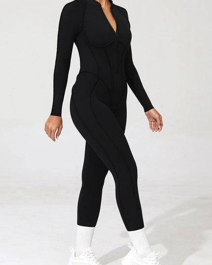 ZASUWA Female Sexy Backless Zipper Scrunch Bum Jumpsuit