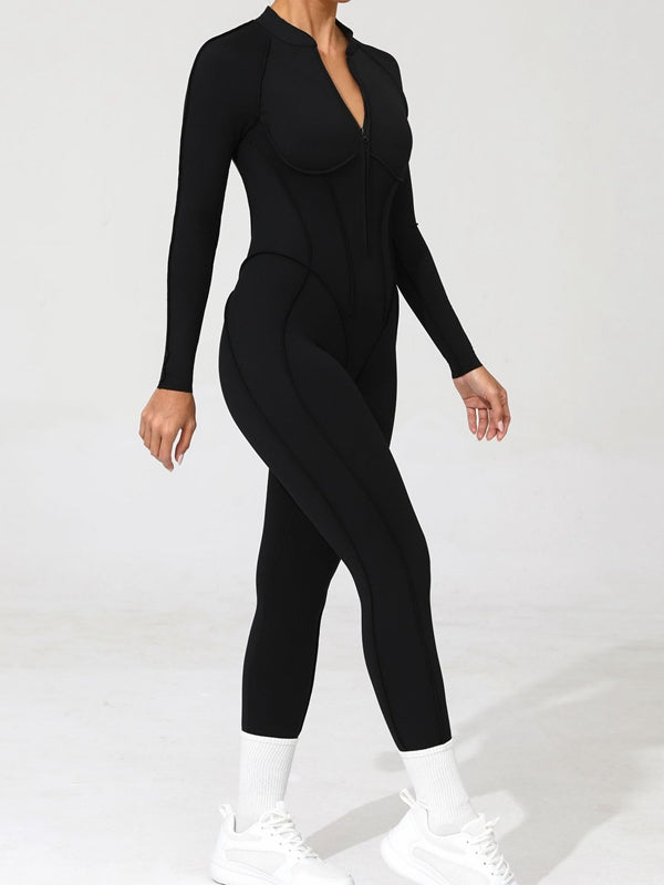 ZASUWA Female Sexy Backless Zipper Scrunch Bum Jumpsuit
