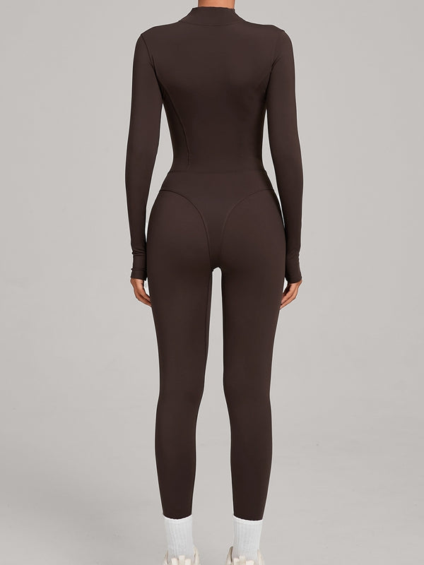 ZASUWA Female Sexy Zipper Fleece Jumpsuit