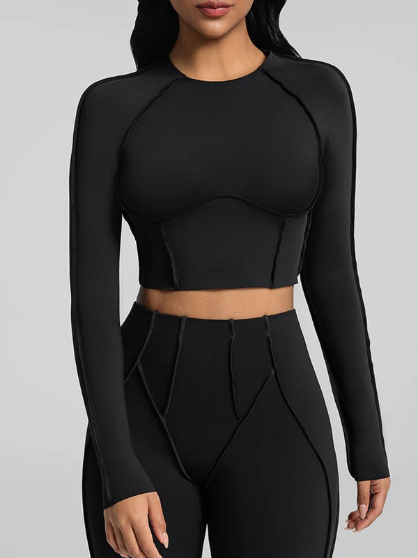 ZASUWA Female Stitch Performance Cropped Flare Tracksuit