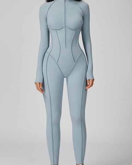 ZASUWA Female Sexy Zipper Stitch Performance Jumpsuit