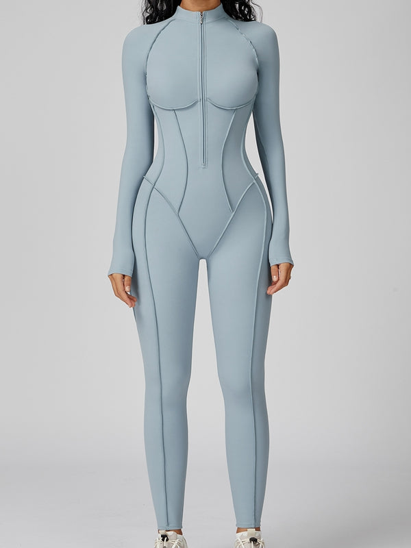 ZASUWA Female Sexy Zipper Stitch Performance Jumpsuit