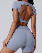 Light Steel Blue / S / Shorts+Short Sleeves