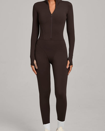 ZASUWA Female Sexy Zipper Fleece Jumpsuit