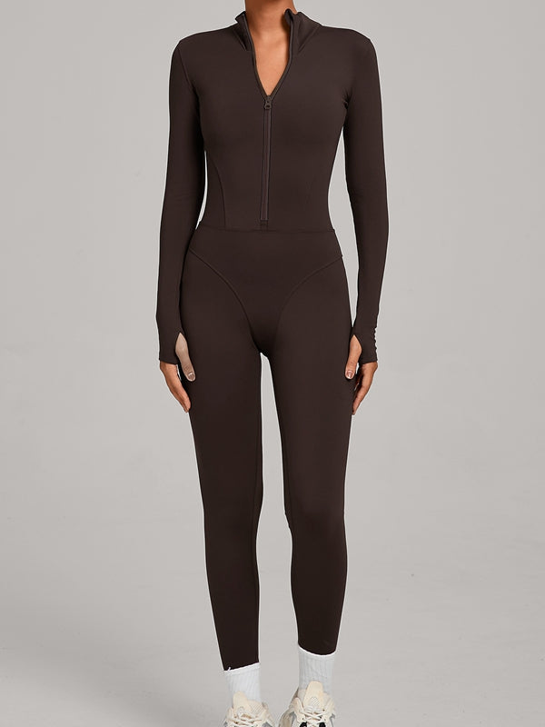 ZASUWA Female Sexy Zipper Fleece Jumpsuit