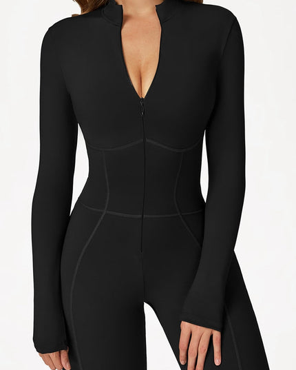 ZASUWA Female Sexy Zipper Corset Fleece Jumpsuit