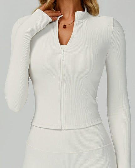 ZASUWA Female Ribbed Zipper Jacket