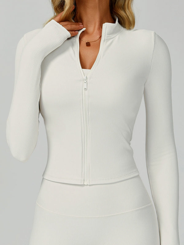 ZASUWA Female Ribbed Zipper Jacket