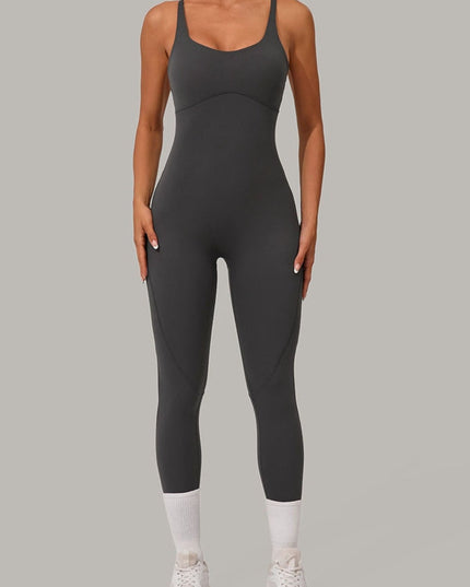 ZASUWA Female Sexy Cross Back Push-Up Jumpsuit