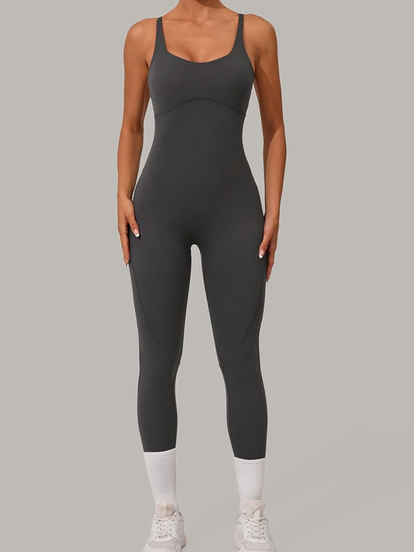 ZASUWA Female Sexy Cross Back Push-Up Jumpsuit