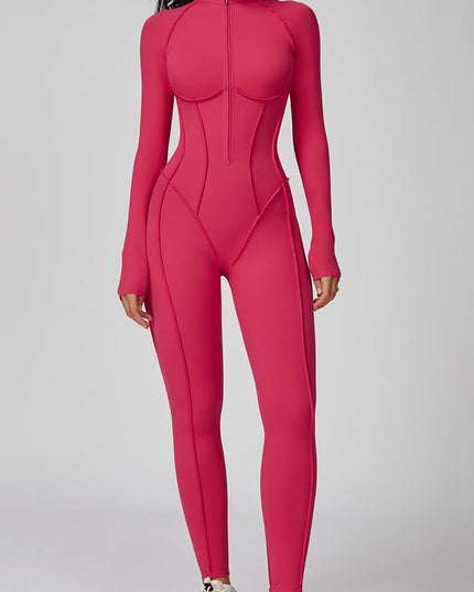 ZASUWA Female Sexy Zipper Stitch Performance Jumpsuit