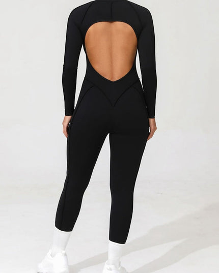 ZASUWA Female Sexy Backless Zipper Scrunch Bum Jumpsuit