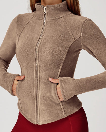 ZASUWA Female Pocket Zipper Fleece Jacket