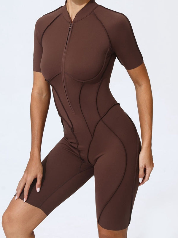 ZASUWA Female Sexy Zipper Booty Romper