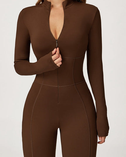 ZASUWA Female Sexy Zipper Corset Fleece Jumpsuit