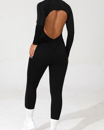 ZASUWA Female Sexy Backless Zipper Scrunch Bum Jumpsuit
