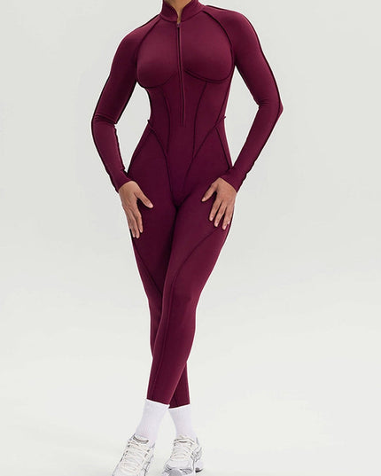 ZASUWA Female Sexy Zipper Stitch Performance Jumpsuit