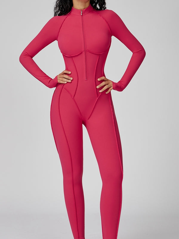 ZASUWA Female Sexy Zipper Stitch Performance Jumpsuit