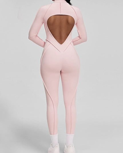 ZASUWA Female Sexy Backless Zipper Scrunch Bum Jumpsuit