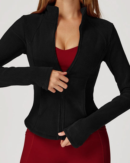 ZASUWA Female Pocket Zipper Fleece Jacket