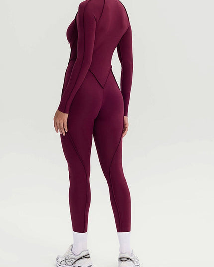 ZASUWA Female Sexy Zipper Stitch Performance Jumpsuit