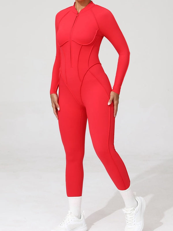 ZASUWA Female Sexy Backless Zipper Scrunch Bum Jumpsuit