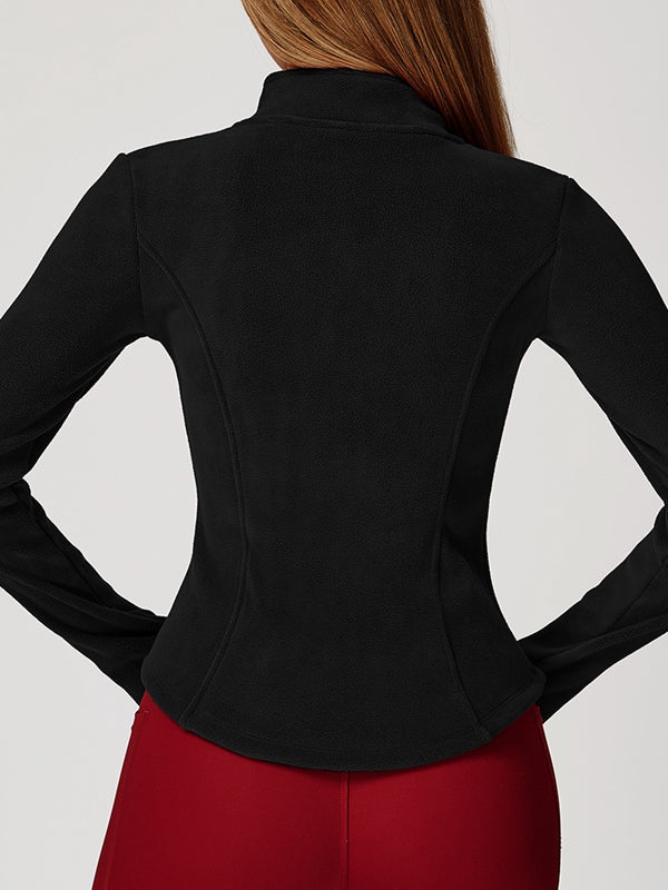 ZASUWA Female Pocket Zipper Fleece Jacket