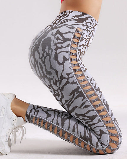 ZASUWA Female Camouflage Hollow Out Hot Booty Leggings
