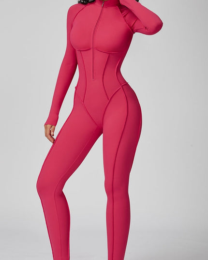 ZASUWA Female Sexy Zipper Stitch Performance Jumpsuit